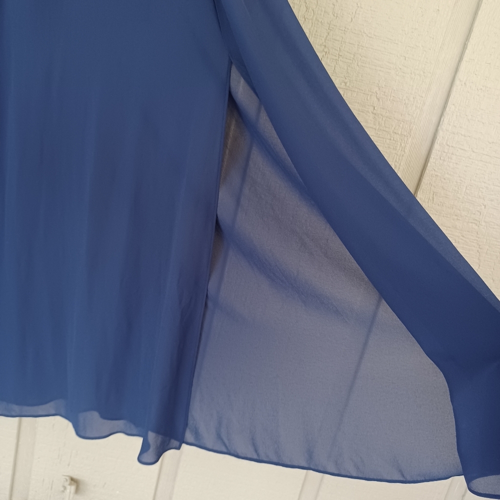 Reiss Tascha Maxi Dress Size 6 Women Wedding Guest V Neck Sleeveless In Navy - Picture 5 of 14